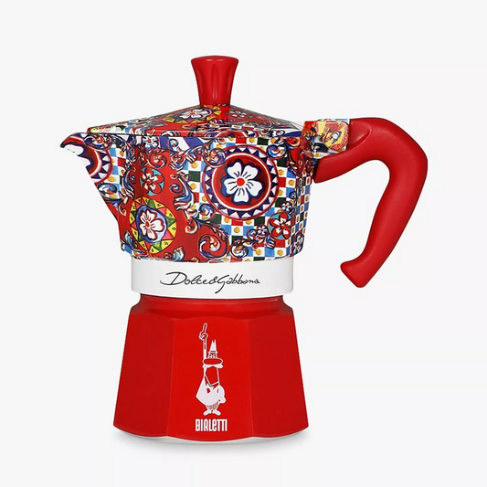 Dolce & Gabbana Moka Espresso Coffee Maker, 6 cup Sicilian Cart Red