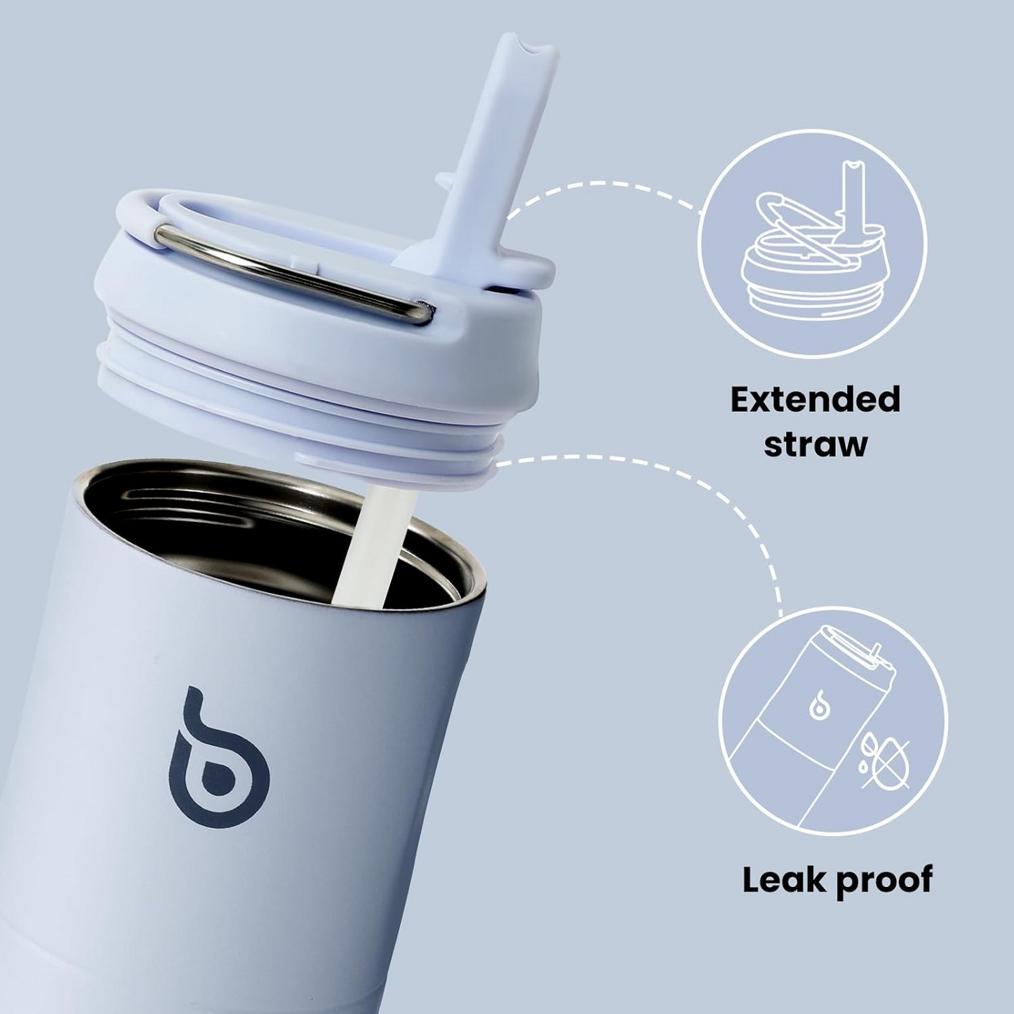 Stainless Steel Water Bottle 700ml - Light Blue