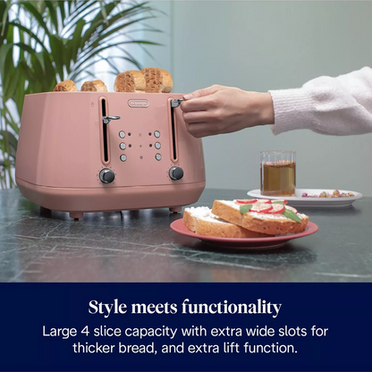 Eclettica 4 Slot Toaster Eclettica Glossy Pink CTY4003.PK