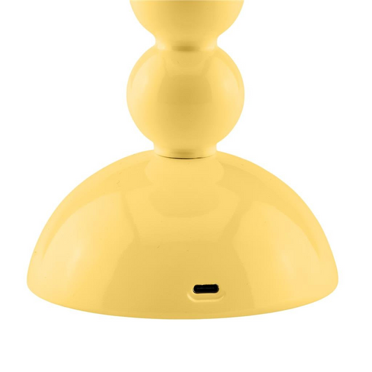 Lacquered Bobbin Lamp Buttermilk 30cm LED Rechargeable