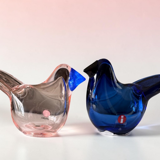 iittala Birds Pair | Oiva Toikka, Finland | Blue-Copper & Pink- Blue, 95cm