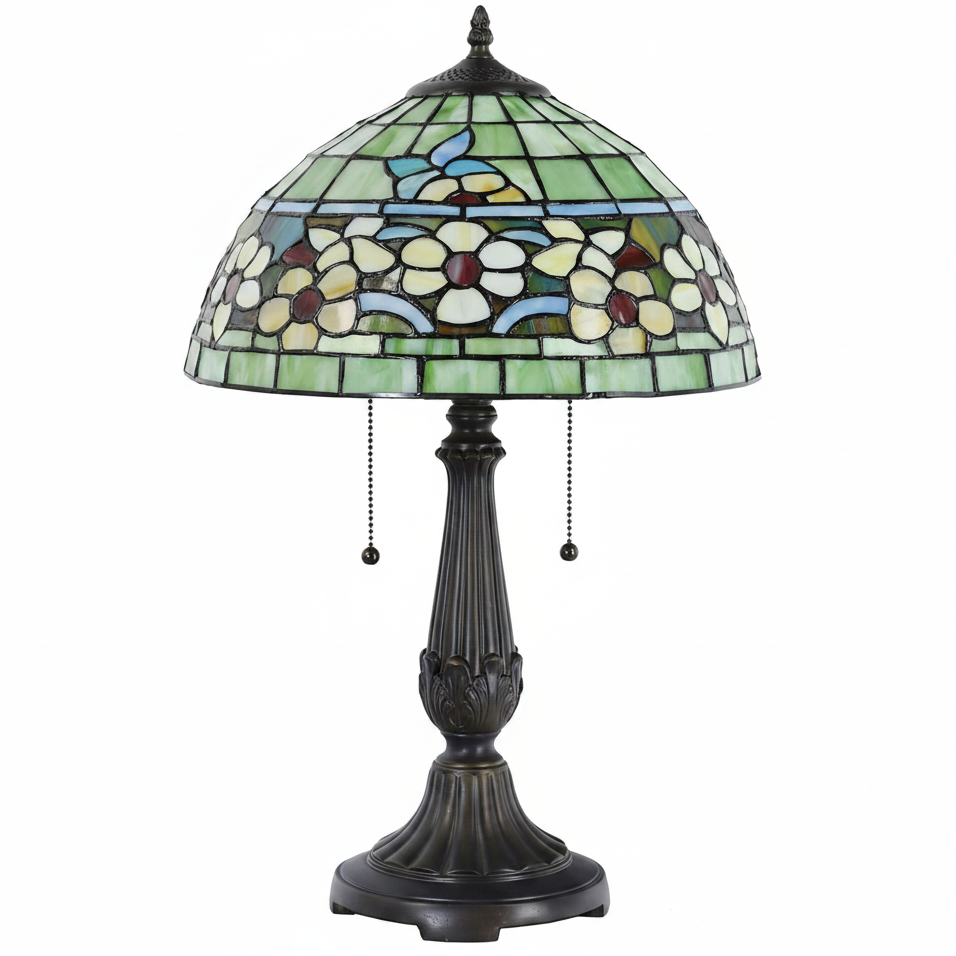 Tiffany Style Floral Stained Glass Table Lamp