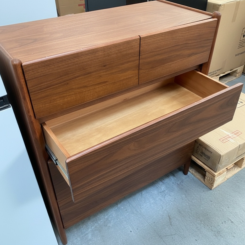 Scandi 5 Drawer Walnut Sideboard | 107.5 x 90.4 x 46.4cm