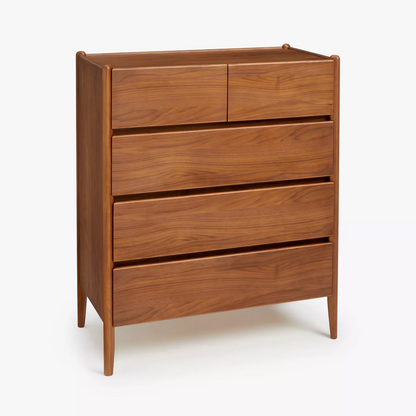 Scandi 5 Drawer Walnut Sideboard | 107.5 x 90.4 x 46.4cm