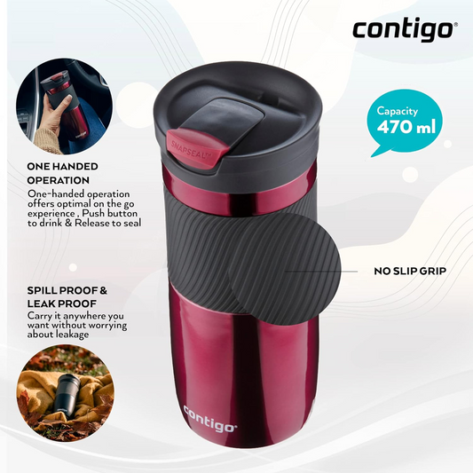 Byron Snapseal Travel Mug, 470 ml - Vivacious