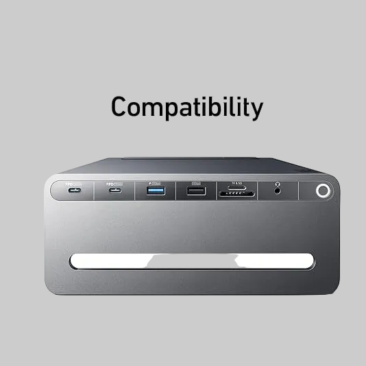 USB 3.2 Docking Station | 12-in-1 Monitor Stand Wireless Charging