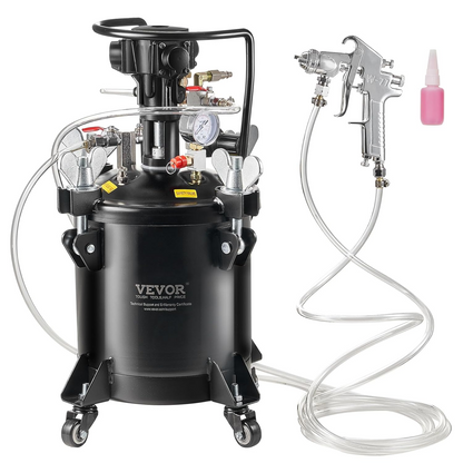 10L Pressure Paint Pot Nozzles 60PSI Ideal for Home - No Spray Guns Incl