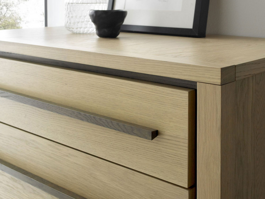 Rimini 5 Drawer Chest | Aged Oak | 119 x 85 x 45 cm