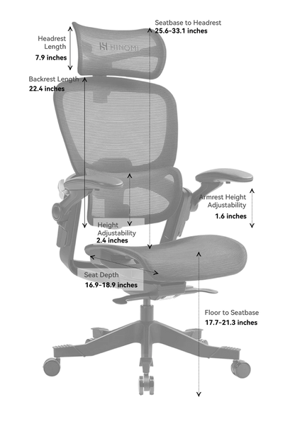 HINOMI H1 Classic Ergonomic Office Chair With Headrest