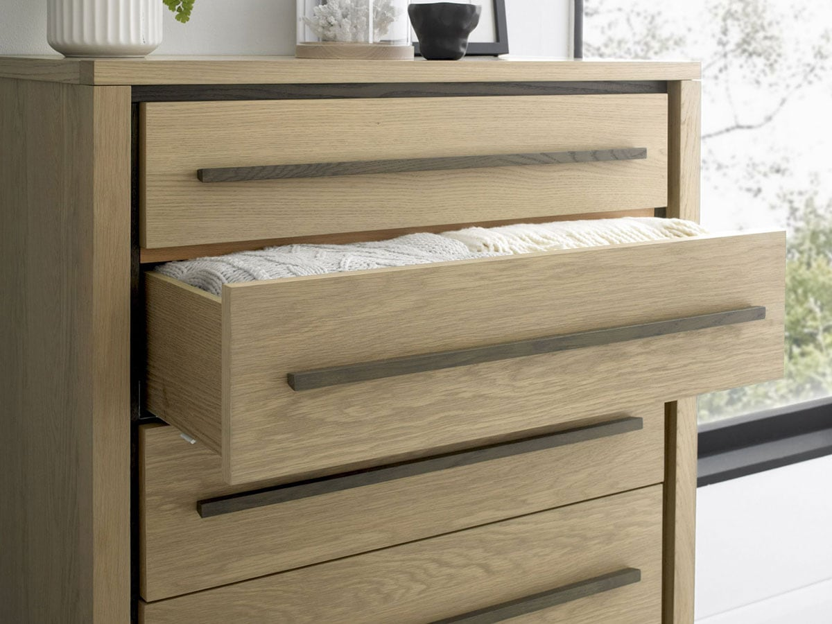 Rimini 5 Drawer Chest | Aged Oak | 119 x 85 x 45 cm