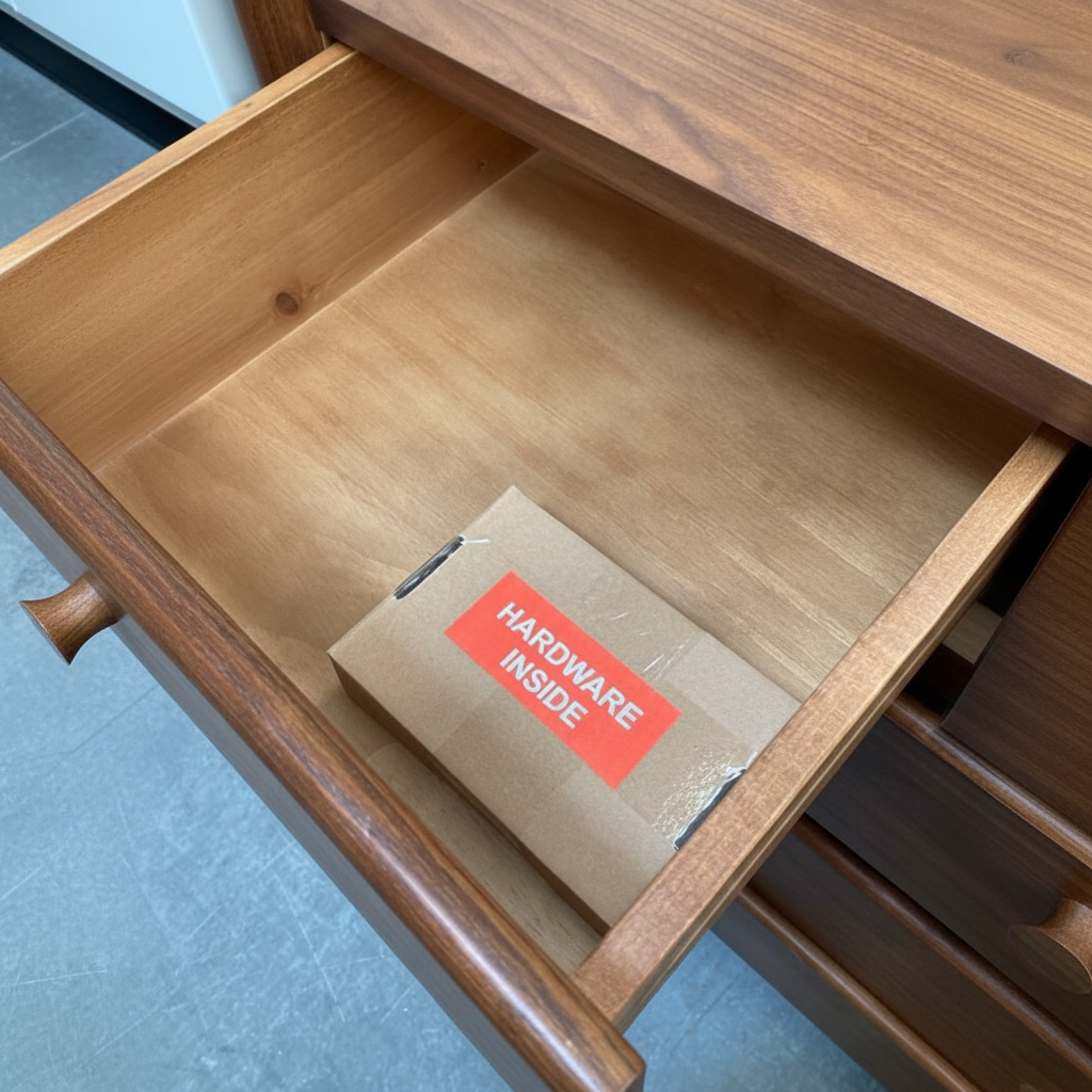 Scandi 5 Drawer Walnut Sideboard | 107.5 x 90.4 x 46.4cm