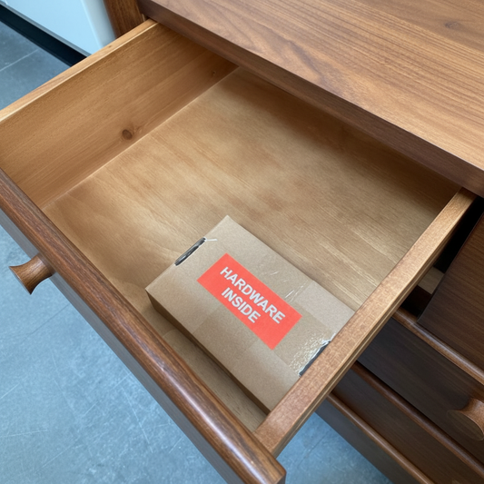 Scandi 5 Drawer Walnut Sideboard | 107.5 x 90.4 x 46.4cm