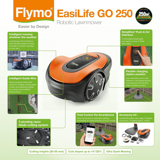 EasiLife Go 250 Robotic Lawn Mower | 250 sqm, Ultra Quiet