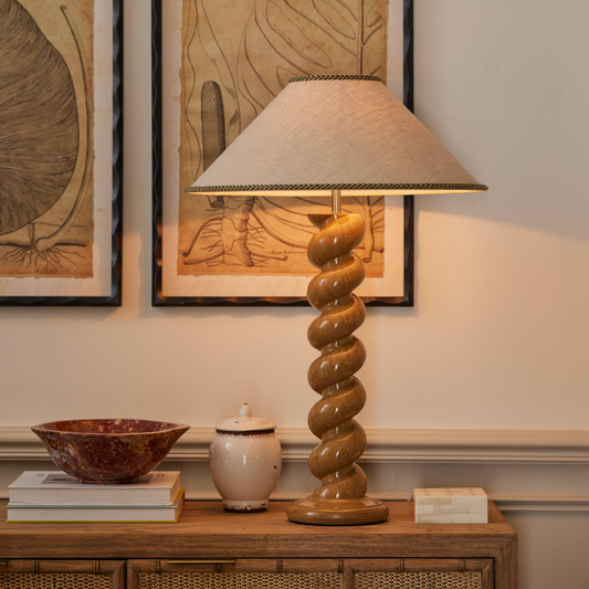 Henshall Table Lamp Base - Washed Orange