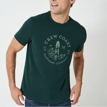 Crew Clothing Company Lighthouse 1993 T Shirt Botanic Green - 2XL
