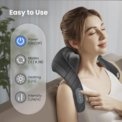 COMFIER Cordless Massager w/ Heat, Shiatsu - Neck, Shoulder, Back